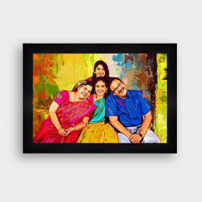 Family oil painting