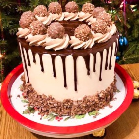 Choco  double cake with Ferrero Rocher