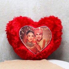 Red heart pillow