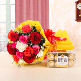 Flowers with Ferrero Rocher