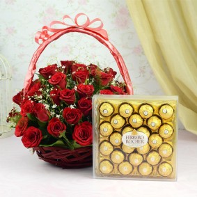 Flowers with Ferrero Rocher 